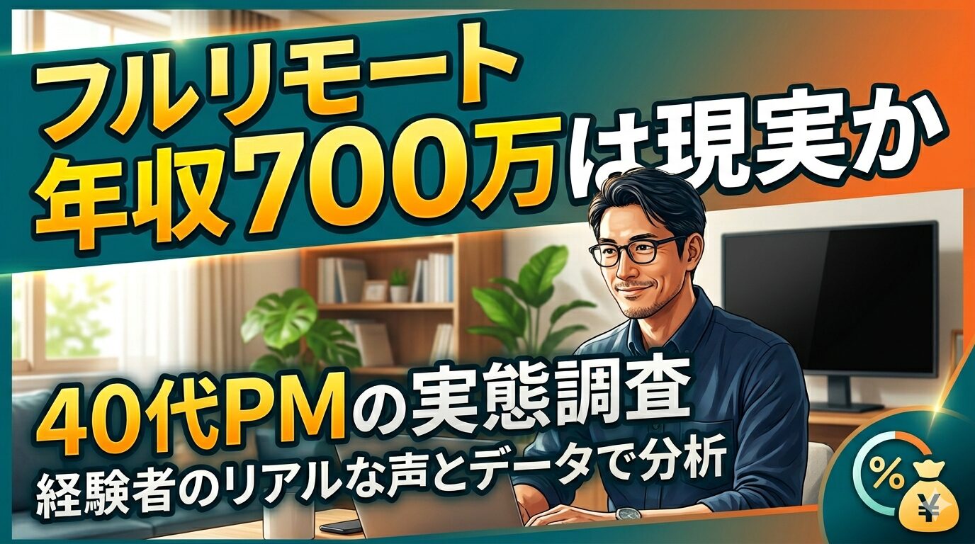 フルリモート年収700万は現実か｜40代PMの実態調査
